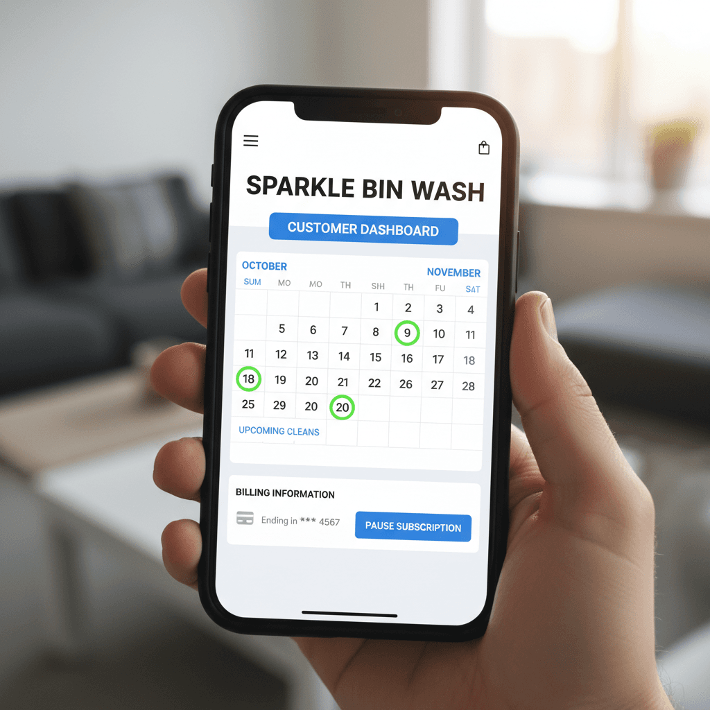 Subscription management dashboard on mobile device