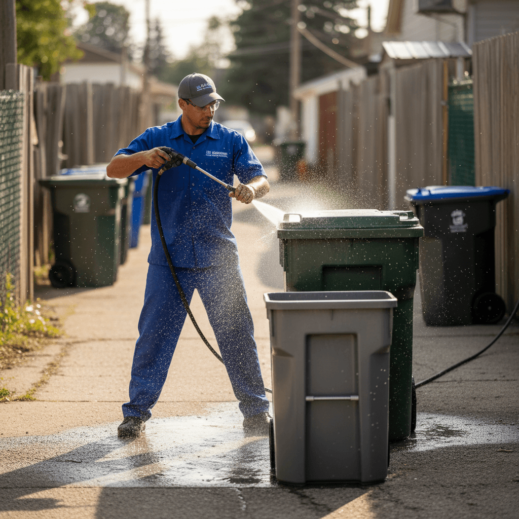 One-time bin cleaning service in action